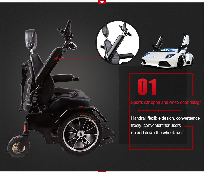 Hot selling power lift up seat electric standing wheelchair for handicapped