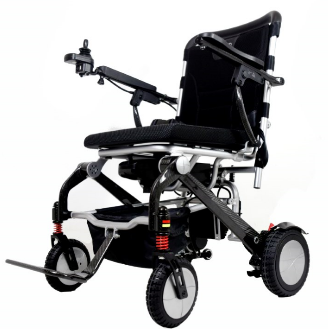 New Design Self-locking Brake Wheelchair Folding Ultralight Carbon Fiber Electric Wheelchair