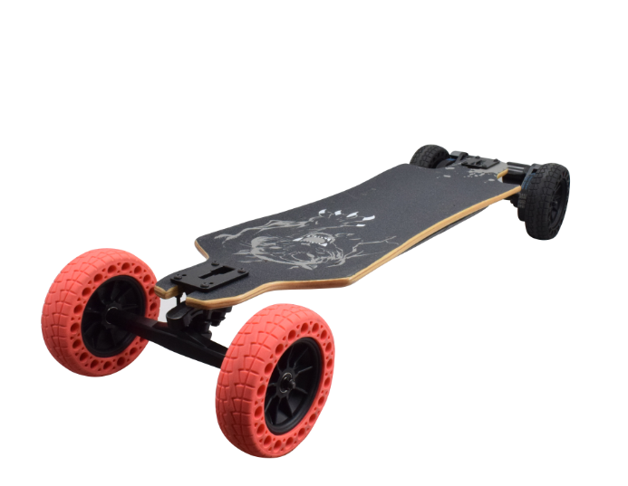 2400W Dual Motor Bamboo Maple Deck offroad PU Swapable Wheel Electric Off Road All Terrain Mountain Skateboard