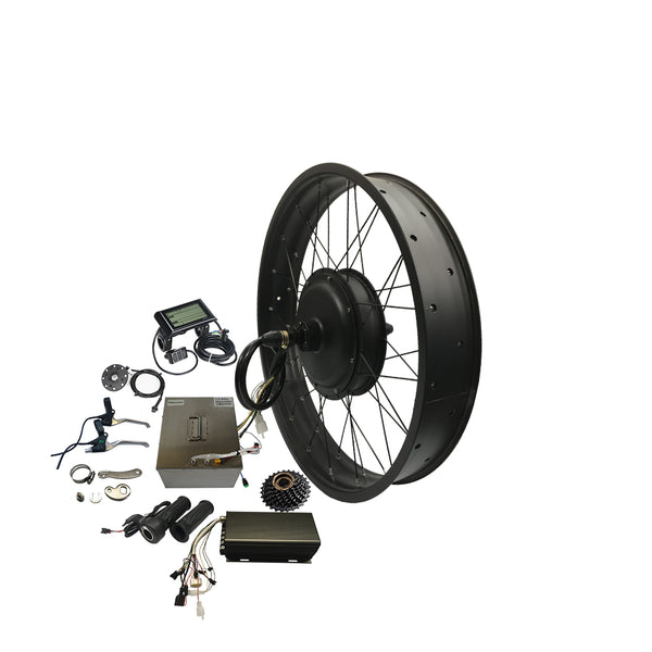 Ebike Conversion Kit, 72V 3000W Electric Bicycle Kit, 26 Rear Wheel E-Bike  Cycle Motor Conversion Kit Hub Motor Wheel with Intelligent Controller