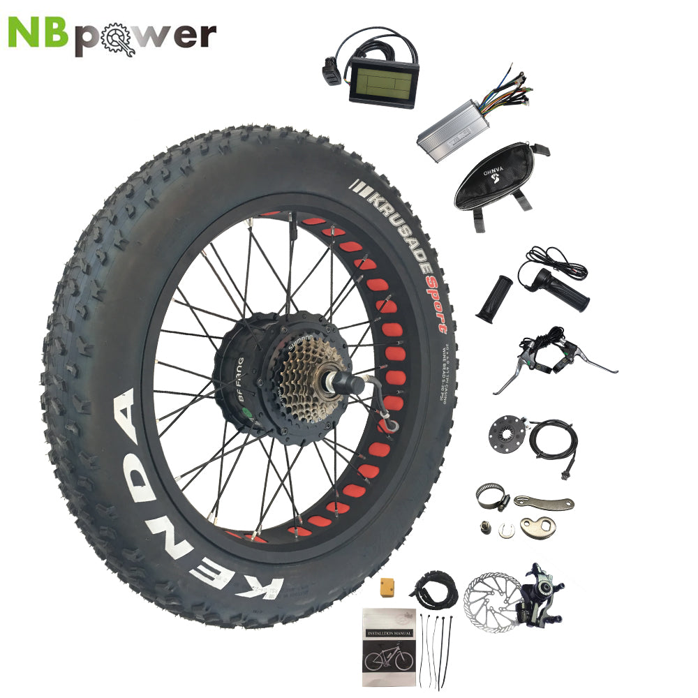 8FUN 26inchx4.0 FAT Tyre 48V500W geared rear motor kits - E Smart Way