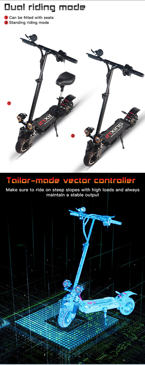 10 inch high-power single drive electric scooter 48v1200w52v1600w folding electric cross-country scooter