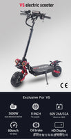 60v 5600w electric scooter V5  high-speed off-road double drive electric scooter 11 inch tire