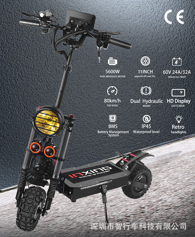 Intelligent Electric Scooter lithium battery high power 60v 5600w electric scooter new folding 11 inch electric scooter