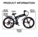 Pedal  assisted  Electric mountain bike Lithium battery bicycle  variable speed assisted off-road mountain bike 800W12.8AH