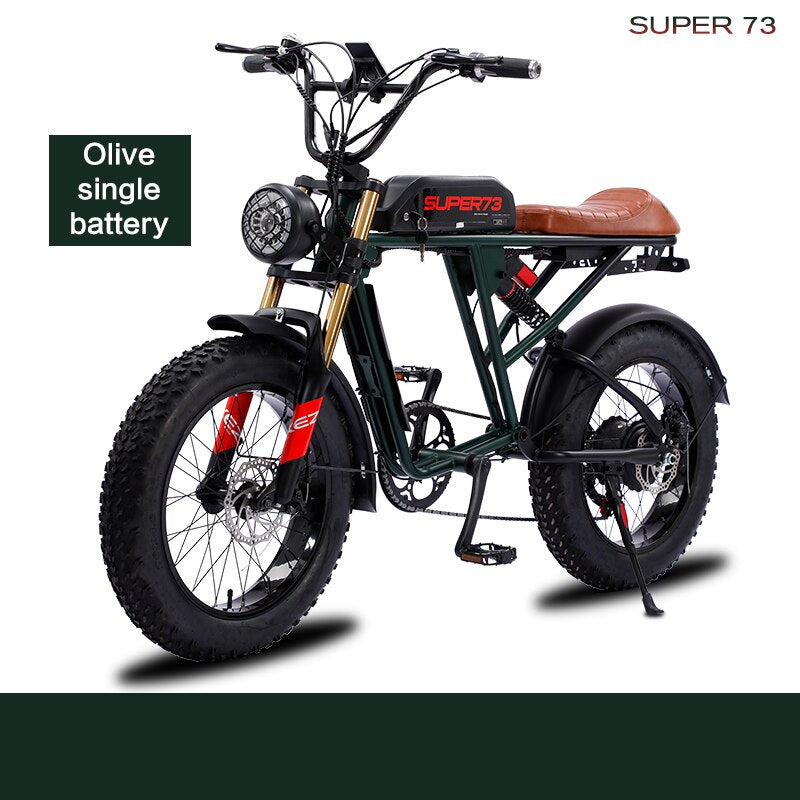 Electric bicycle 20 inch 500W 48V 26Ah folding electric bicycle fat tire beach cruiser electric motorcycle lithium battery dual