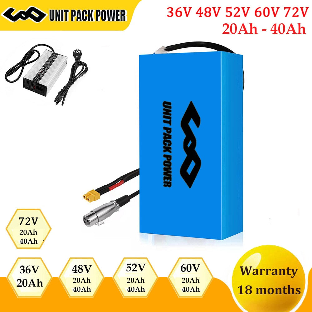 Ebike Battery Pack - 36V-72V, 20Ah-40Ah, 500W-6000W for Electric Bicycles and Scooters Battery