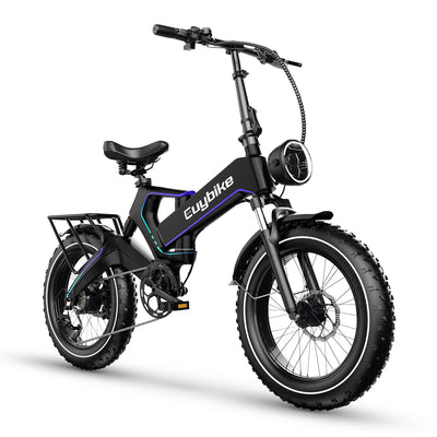 ZHENGBU K6T Unibody Magnesium Alloy 1000W 48V 16AH Folding Electric Bicycles: 20" Fat Tire E-Bike for Adventurous Adults - Powerful Off-Road Electric Bike with Full Suspension