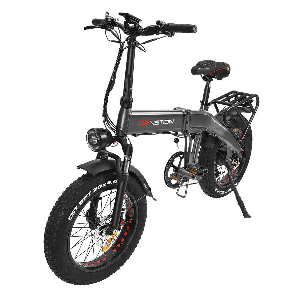 DRVETION BT20 Electric Fatbike Fat Wide 20 Inch 4.0 Tire E-Bike Seven-stage Variable Speed Off-Road Beach Power Electric Bicycle