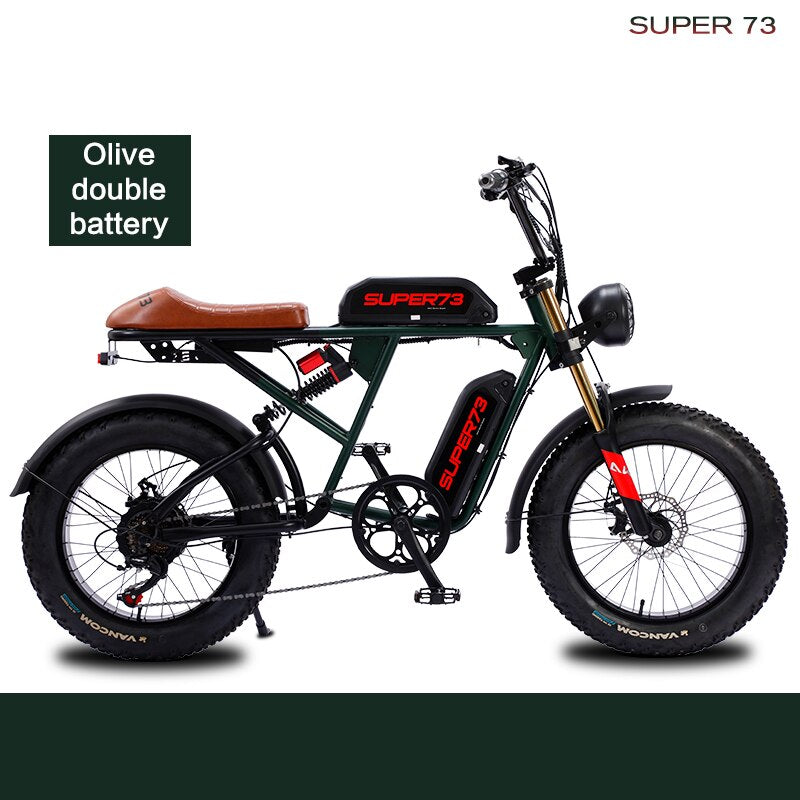Electric bicycle 20 inch 500W 48V 26Ah folding electric bicycle fat tire beach cruiser electric motorcycle lithium battery dual