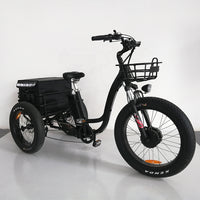 24 inch electric trike fat tire 3 wheels electric tricycle adult cargo electric tricycle with baskets