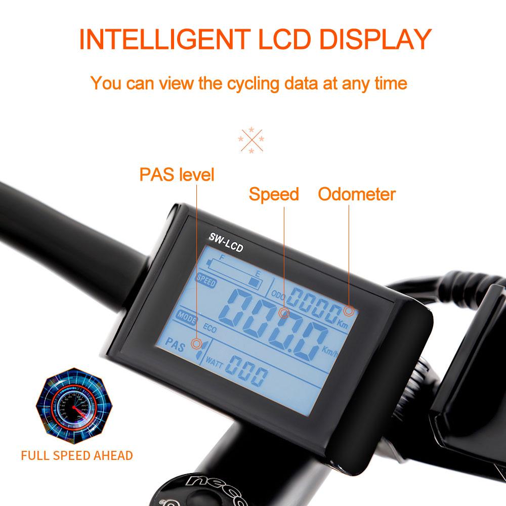 Y20 Folding Electric Snow Bike, 750W Motor, 48V 15Ah Battery, 20 Inch Mountain Bike Fat Bike, Pedal Assist E-bike with Basket