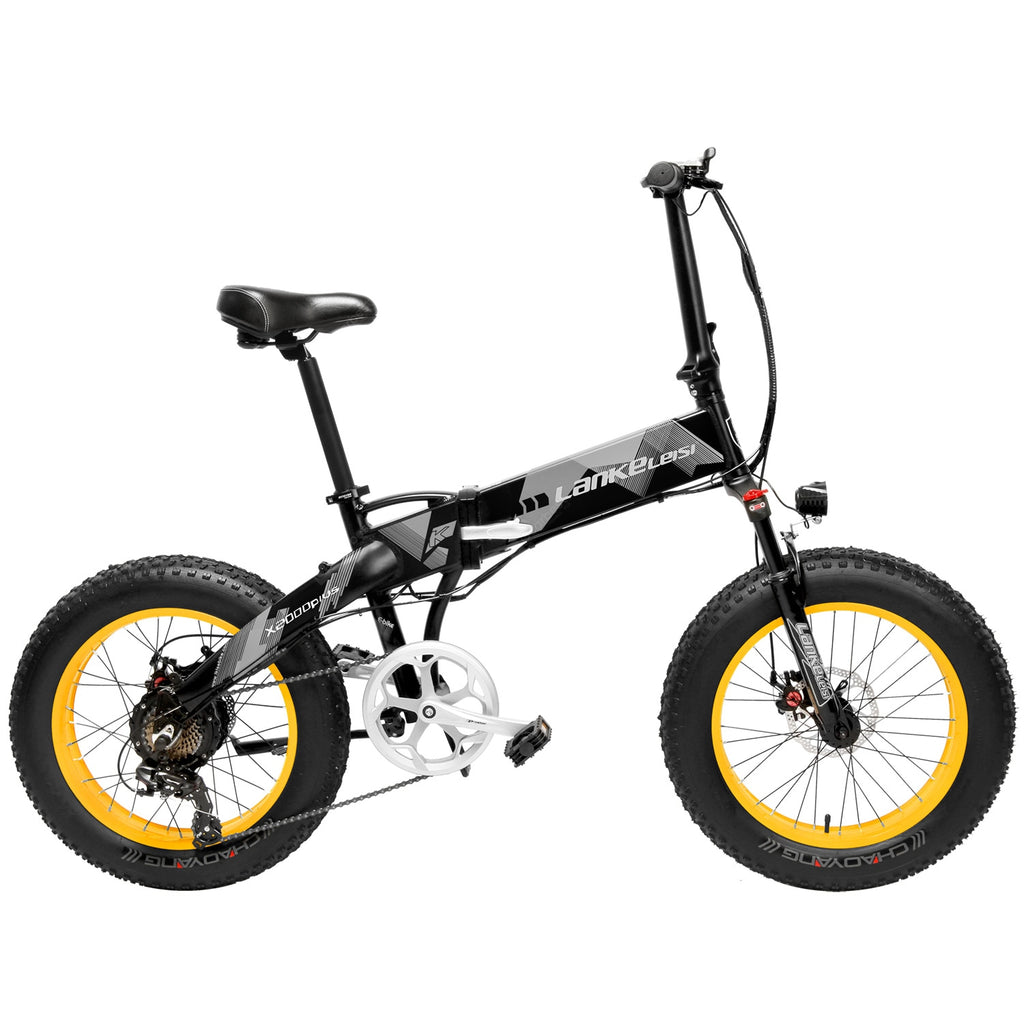 LANKELEISI X2000Plus Folding Electric Bike Big Tire MTB 500W 48V All Terrain Three Riding Modes 7 Speed