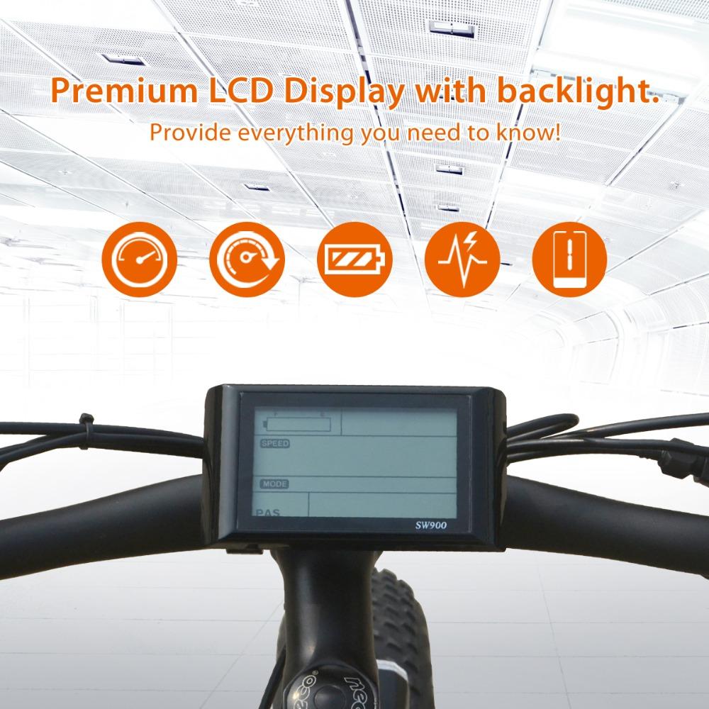 VTUVIA 26 * 4.0'' Fat tire Mountain Electric bicycle 36V Li-ion battery 350W Brushless Motor E Bike 50km Long Distance Ebike