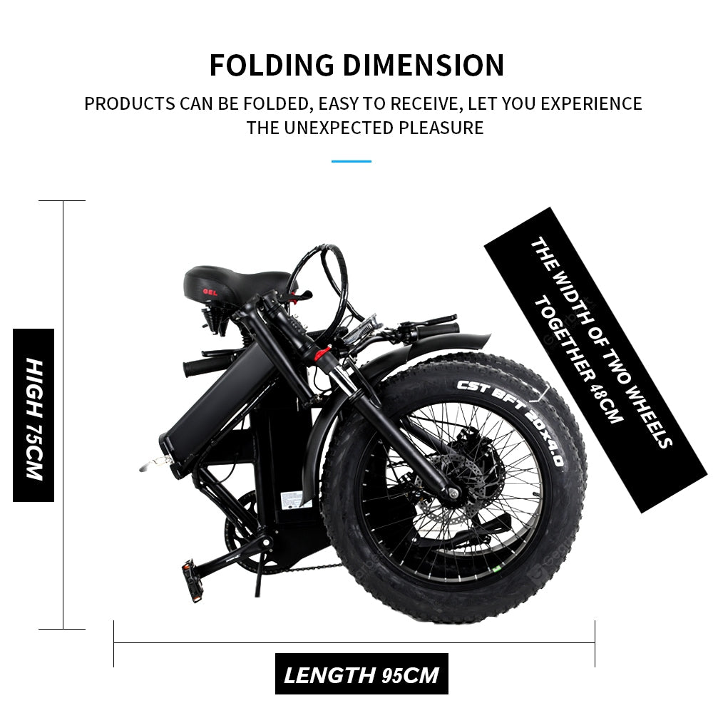 CMACEWHEEL GW20 Inch Lithium Ion ElectricBike Foldable Variable Speed Electric Bike 48V/15Ah 500W Commute