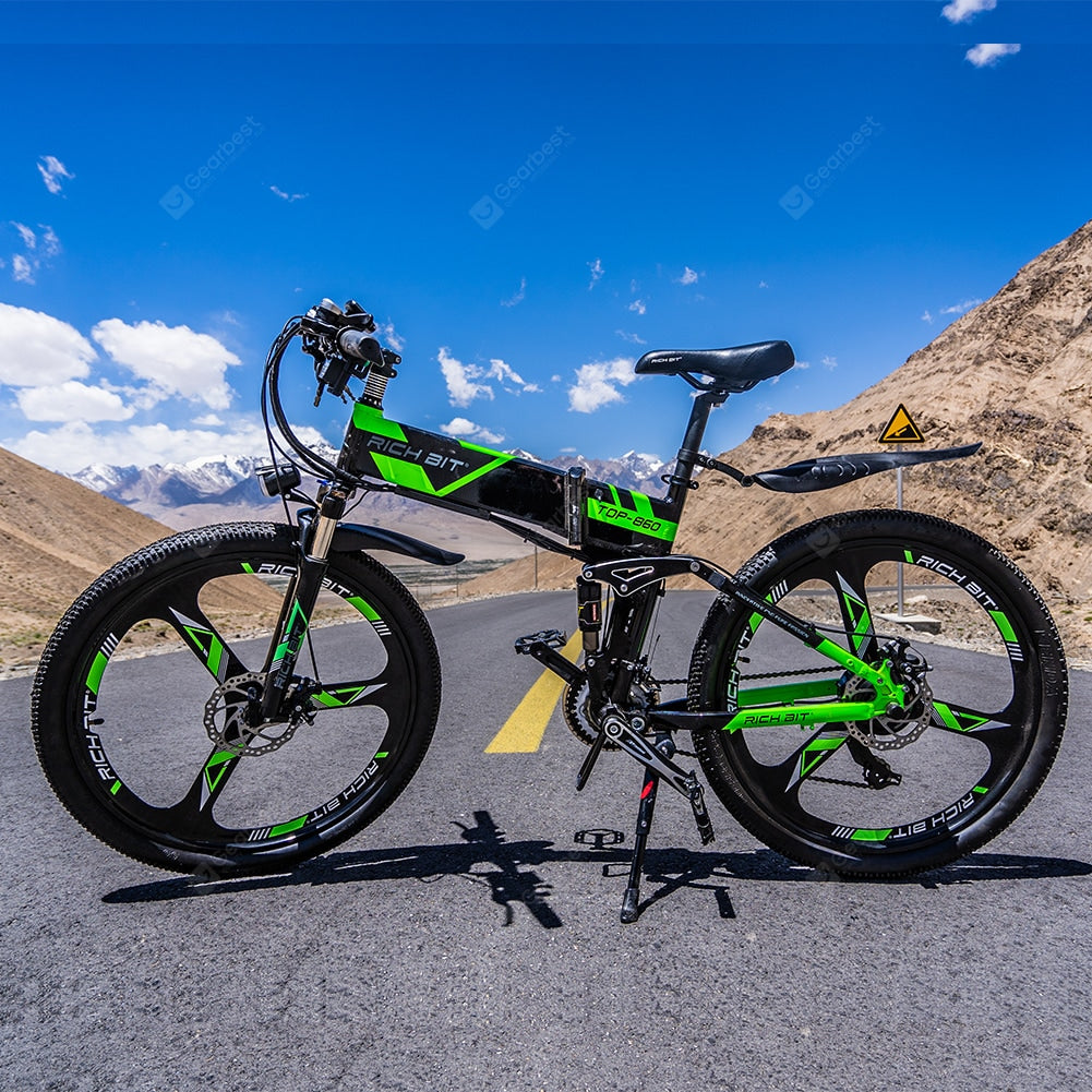 RICH BIT RT-860 26 Inch Electric Folding Bike with Removable Large Capacity Lithium-Ion Battery 36V 250W Electric BikeSmart LCD Meter 27 Speed