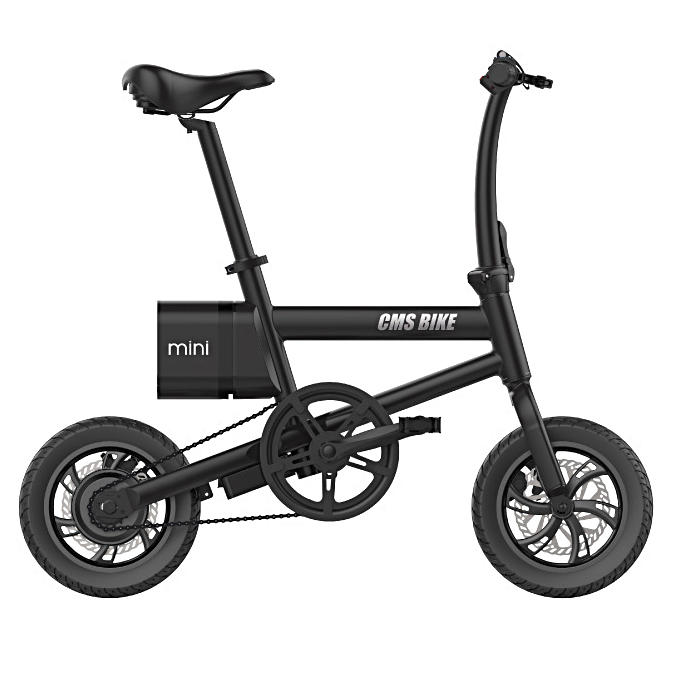 CMSBIKE mini Extra Battery Set 36V 250W 6AH 12 Inch Smart Folding Electric Bike 25km/h Max Speed Electric Bicycle LED Power Display With An Extra Battery