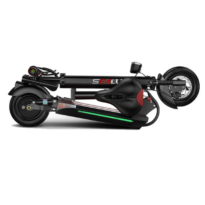 10 Inch Electric Kick Scooter Electric Bicycles 500W 48V 150KM GPS Folding E Bike Scooter Seat For Adults Black/White