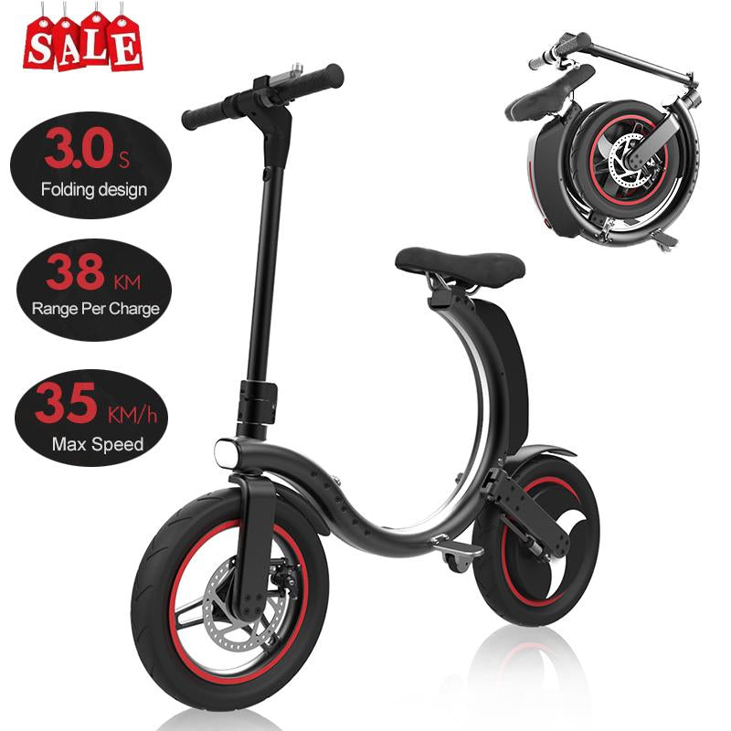 In Stock ! Free Shipping ! New Fashion High Quality Mini Foldable Electric Bicycle 7.8Ah Battery 14inch Electric Bike Long Range 35KM