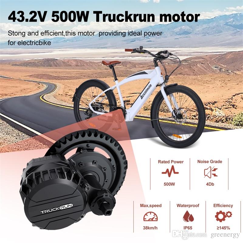 US Stock 26'' Cruiser 43V 500W Electric Bicycle 7 Speed Electric Bike Disc Brake Cycling Electric Bicycle 43V 12.5Ah Hidden Lithium Battery
