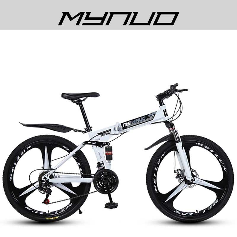 Road bike double disc shock-absorbing bicycle 26 inch 21 variable speed folding snowmobile adult single mountain student