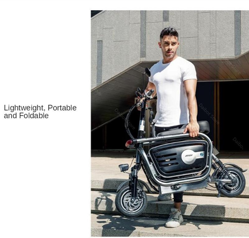 Electric Folding Bicycle Two Wheels Electric Bicycles Electric Scooter For Girls/Ladies With Seat/Pet Basket 48V 80KM 40KM/H