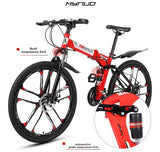 Road bike double disc shock-absorbing bicycle 26 inch 21 variable speed folding snowmobile adult single mountain student