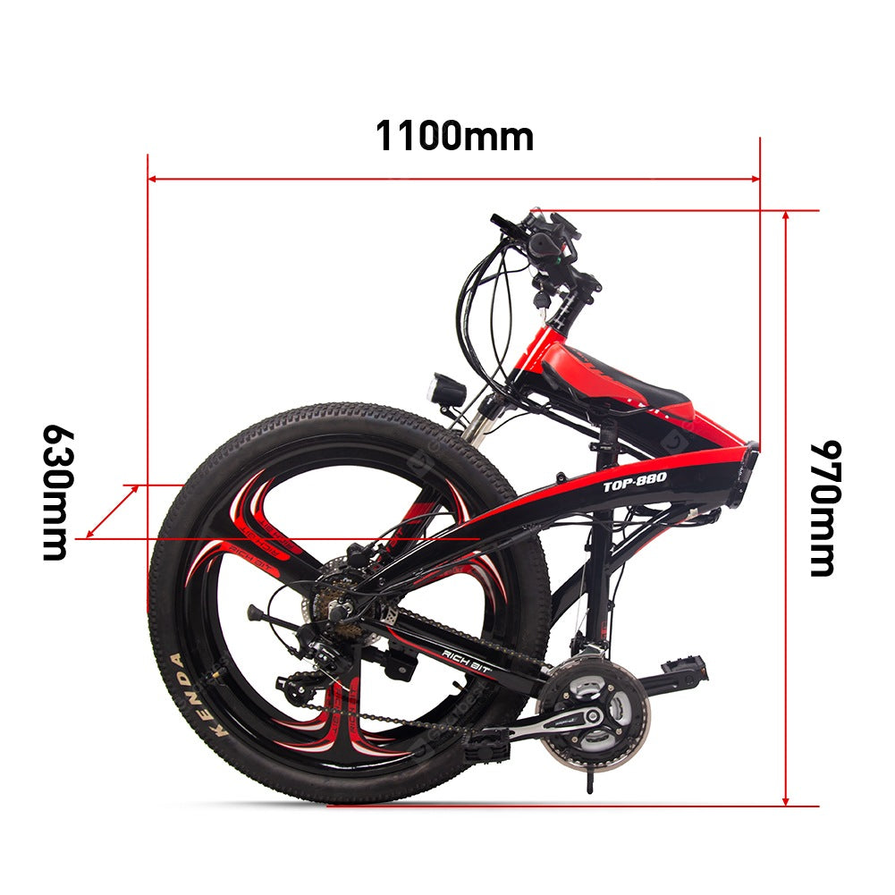 RICH BIT RT-880 36v 250w 9.6Ah Black Red Electric 26inch Foldable Ebike e-bike bicycle folding e electric bike With TEKTRO Hydraulic Disc Brake