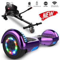 Mega Motion Self-Balancing Scooter Hoverboard 6.5 with Hoverkart LED lights Bluetooth Speaker