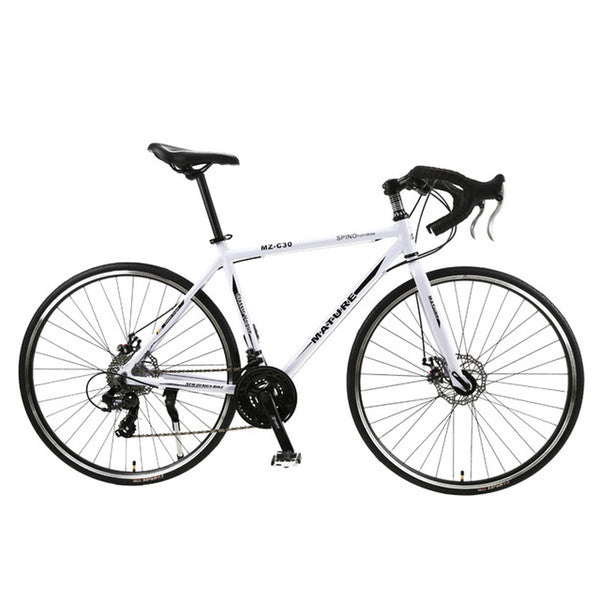 Road bike 700C aluminum alloy adult road bicycle speed double disc brake racing 21/ 27/ 30 speed curved road bike