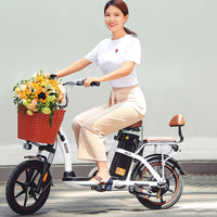 HIMO C16 12Ah 48V 250W 16 Inches Electric Bike From Xiaomi Youpin 25km/h 55km Mileage Electric Bicycle Max Load 100kg - Khaki