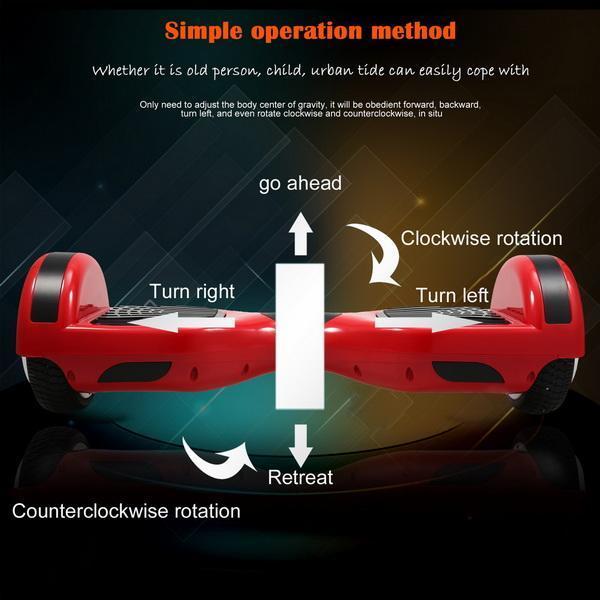 6.5inch Smart Electric Scooter 2 Wheels Self Balancing Scooter Lithium Battery LED Lights Hoverboard Balance Scooters US Plug