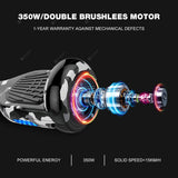Hoverboard Bluetooth 6.5 inch Self Balancing Electric Scooter with LED Flash Wheels Self Balancing Scooters with 700W Motor Gift for Kids Adult