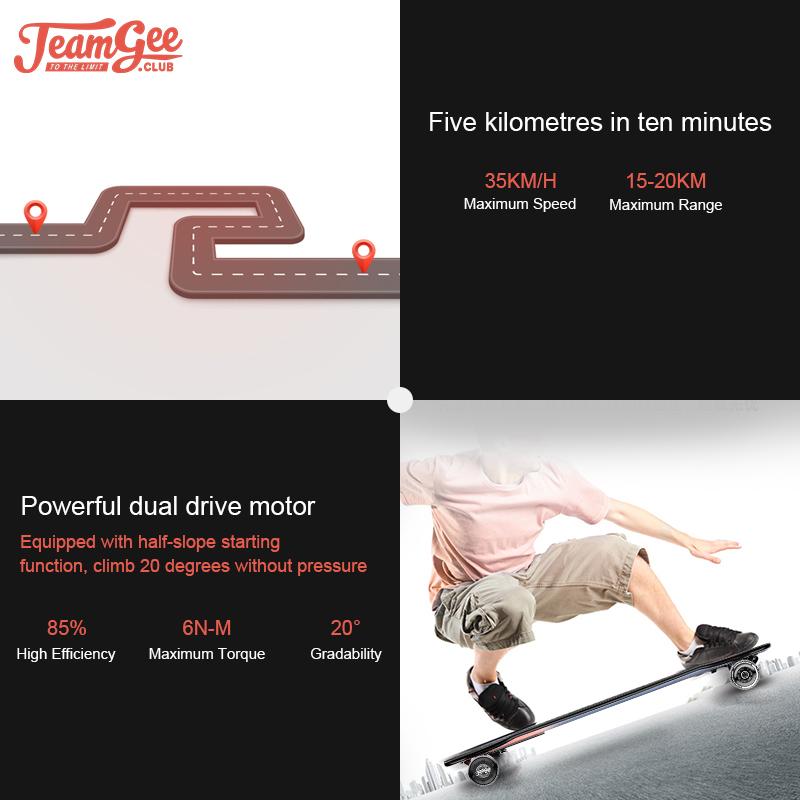 H5 Skateboard 36V Electric Four-wheeled Scooter Longboard with Wireless Somatosensory Remote Control