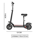 E5 600W Electric Scooter - Range 35-40Km/ 40Km/h With Off-road Tires - Foldable - With Seat - Hanging Bag - 48V/10Ah