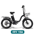 Y20 Folding Electric Snow Bike, 750W Motor, 48V 15Ah Battery, 20 Inch Mountain Bike Fat Bike, Pedal Assist E-bike with Basket