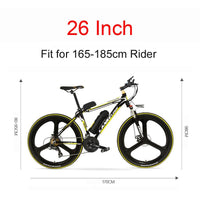 MX3.8 Elite 26 Inch 7 Speed Electric Bicycle 5 Grade Pedal Assist 48V 15A Strong Battery Mountain Bike, with 3.5 Inches Big LCD Display