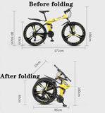 Road bike double disc shock-absorbing bicycle 26 inch 21 variable speed folding snowmobile adult single mountain student