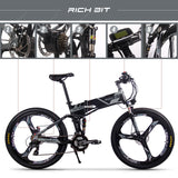 RICH BIT RT-860 26 Inch Electric Folding Bike with Removable Large Capacity Lithium-Ion Battery 36V 250W Electric BikeSmart LCD Meter 27 Speed
