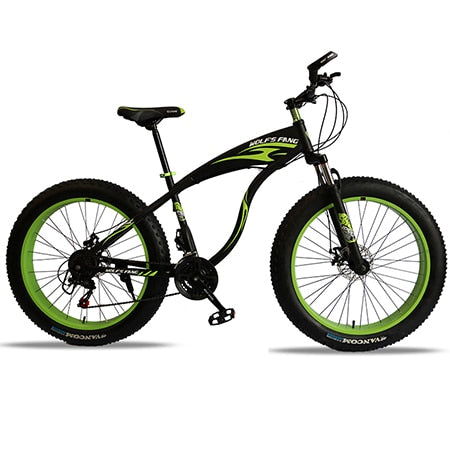 wolf's fang mountain bike 7/21/24 speed bicycle 26x4.0 fat bike Spring Fork snow bikes road bike Man Mechanical Disc Brake easy-smart-way.myshopify.com