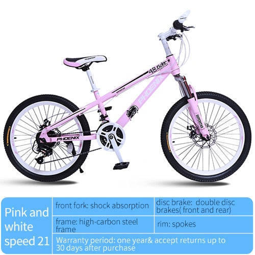 Phoenix Bicycle 20/22 in Children's Students Kids spokes and integrated Bicycles 21 speed High-Carbon Steel Sport Cycling Bike easy-smart-way.myshopify.com