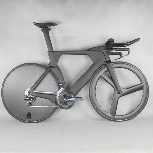 700C Complete Bike TT Bicycle Time Trial Triathlon Carbon Fiber Carbon black color Painting Frame with DI2 R8060 groupset easy-smart-way.myshopify.com