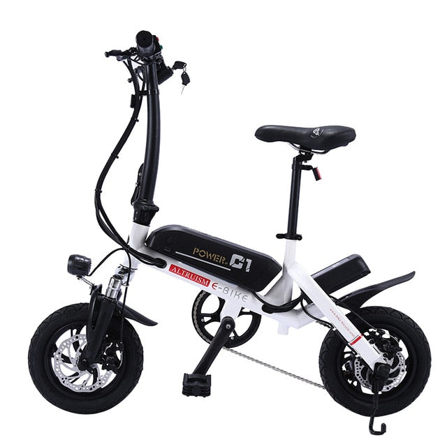 ALTRUISM C1 Smart Folding Electric Bike12inch Mini Electric Bicycle Ebike 36V Lithium Battery Super Mini E Bike 30km Maximum Bat easy-smart-way.myshopify.com