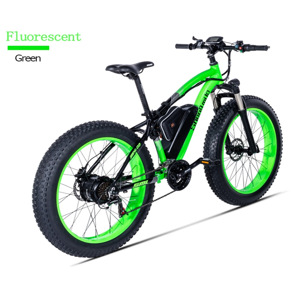 Electric bike motor 500W auxiliary bicycle electric bicycle 48V17A lithium electric atv 26-inch electric sn fluorescent green - easy-smart-way