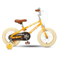 Montasen Retro Children Balance Bike Detachable Auxiliary Wheel Cycle 14/16 inch Kids Bicycle for 2-7 Years Old Kid Balance Bike easy-smart-way.myshopify.com