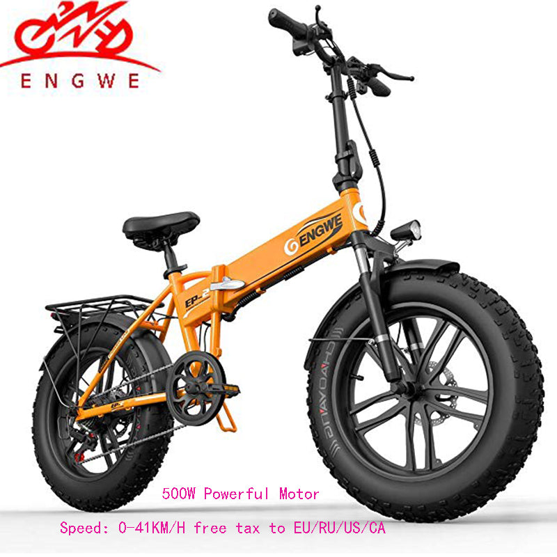 Electric bike 20*4.0inch Aluminum Foldable electric Bicycle 48V10A 500W 40KM/H 6Speed Powerful Fat Tire bike Mountain snow ebike easy-smart-way.myshopify.com