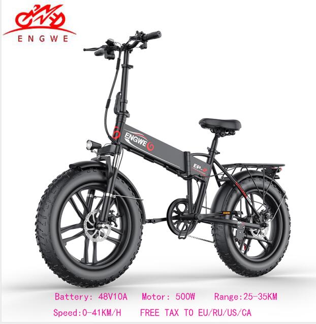Electric bike 20*4.0inch Aluminum Foldable electric Bicycle 48V10A 500W 40KM/H 6Speed Powerful Fat Tire bike Mountain snow ebike easy-smart-way.myshopify.com