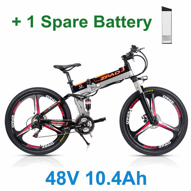 ZPAO 21 Speed, 26 inch, 48V 350W, Folding Electric Bicycle, Mountain Bike, Lithium Battery, Aluminum Alloy Frame, Disc Brake easy-smart-way.myshopify.com