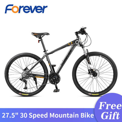 FOREVER 30Speed Mountain Bicycle Al 27.5 in Fat Tyre Bike Variable Speed Road Bike Racing Bicycle 3-finger Hydraulic Brake MTB