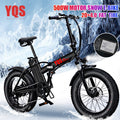 YQS New 500W 40KM/h snow mountain electric bike 20inch 4.0 fat tire ebike bicicleta eletrica beach electric bicycle easy-smart-way.myshopify.com